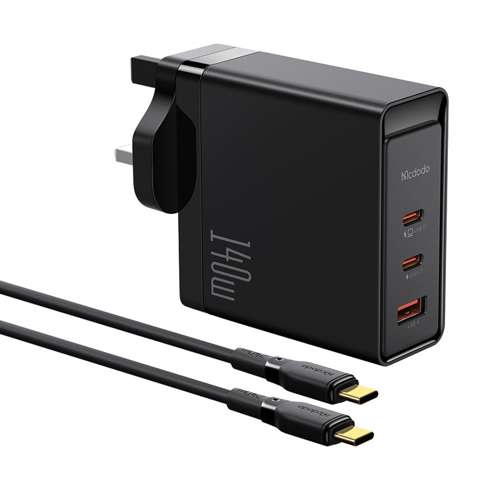 MCDODO CH-29 MDD 140W GaN 5 3 Ports Type-C to Type-C Charger Fast Charging Phone Wall Charger Adapter MCDODO CH-29 MDD 140W GaN 5 3 Ports Type-C to Type-C Charger Fast Charging Phone Wall Charger Adapter